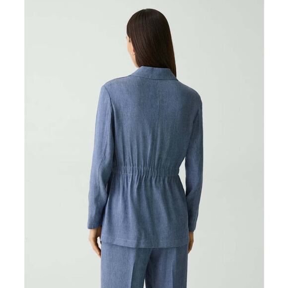 THEORY Fluid Linen Cinch Jacket Blazer 12 - Picture 2 of 13